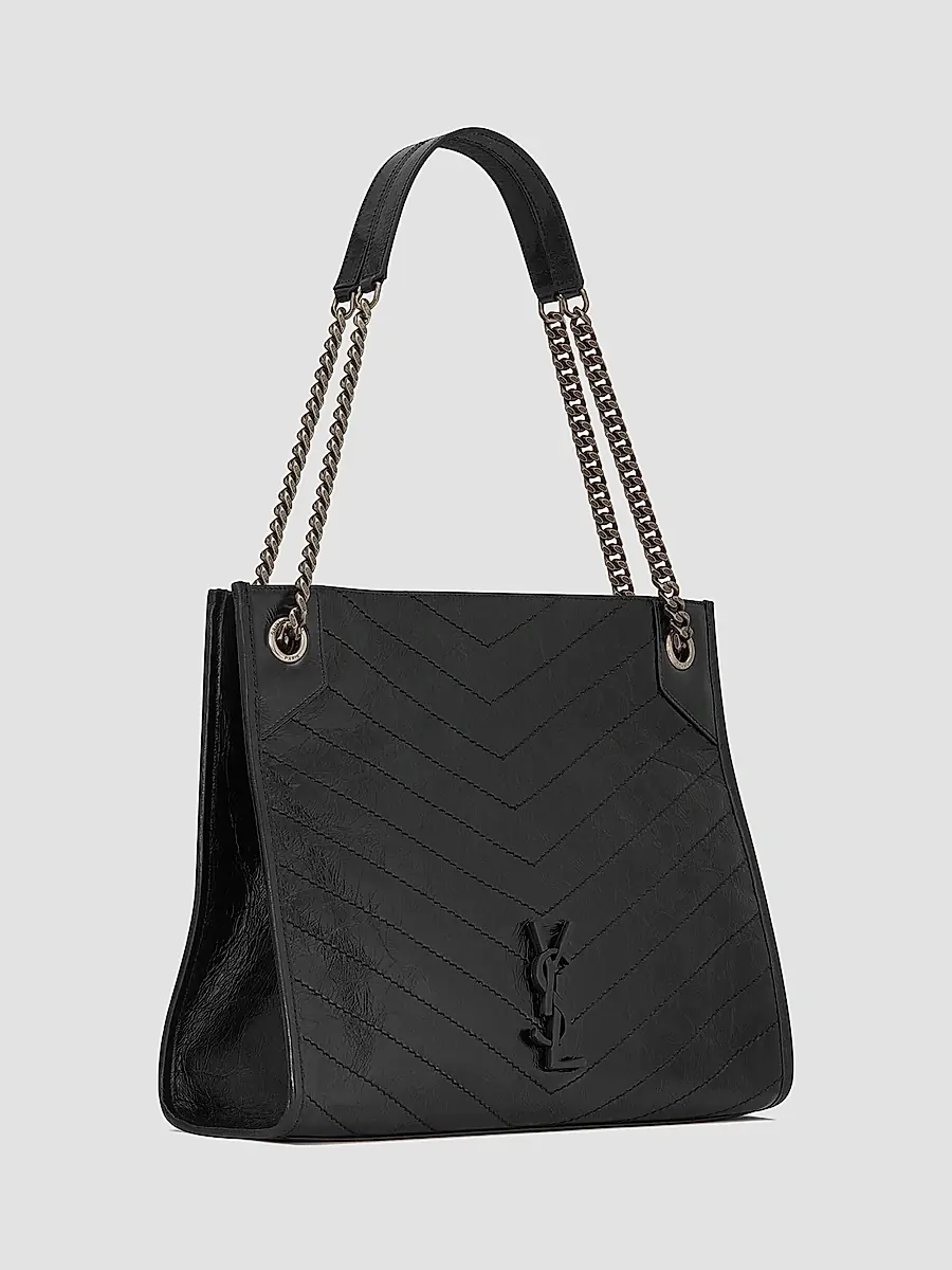 Saint Laurent Women's Niki Medium Shopping Tote Bag in Crinkled Vintage Leather | Thumbnail 4 Saint Laurent Women's Niki Medium Shopping Tote Bag in Crinkled Vintage Leather | Thumbnail 4