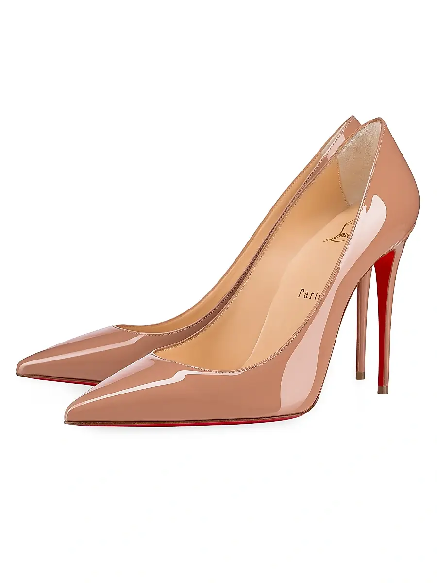 Christian Louboutin Women's Kate 100MM Patent Leather Pumps - Blush | Thumbnail 2 Christian Louboutin Women's Kate 100MM Patent Leather Pumps - Blush | Thumbnail 2