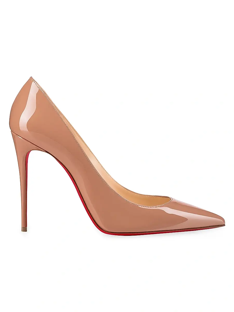 Christian Louboutin Women's Kate 100MM Patent Leather Pumps - Blush | Image 1 Christian Louboutin Women's Kate 100MM Patent Leather Pumps - Blush | Image 1