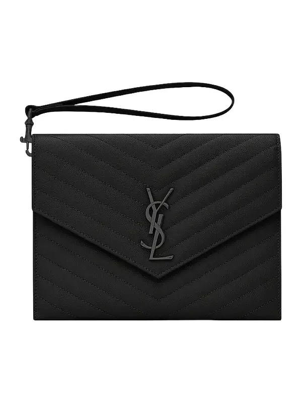 Women's Cassandre Matelassé Flap Pouch in Grain De Poudre Embossed Leather