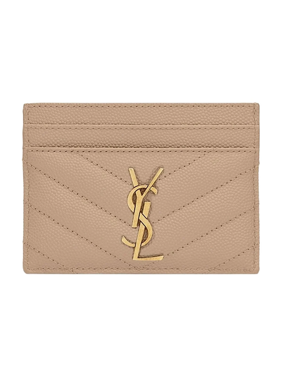 Women's Cassandre Matelasse Card Case in Grain De Poudre Embossed Leather Women's Cassandre Matelasse Card Case in Grain De Poudre Embossed Leather