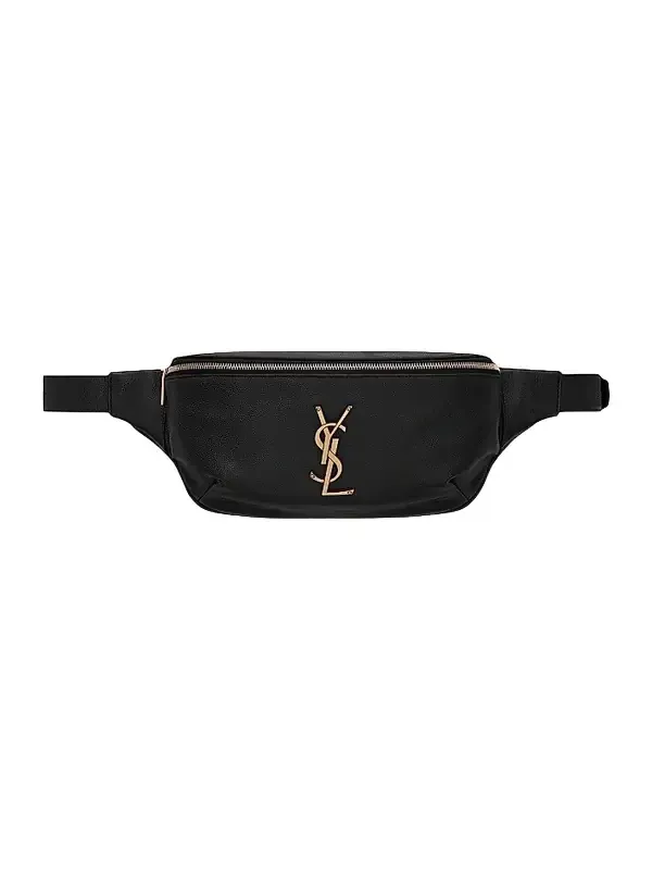 Saint Laurent Women's Cassandre Classic Belt Bag In Grain De Poudre Embossed Leather