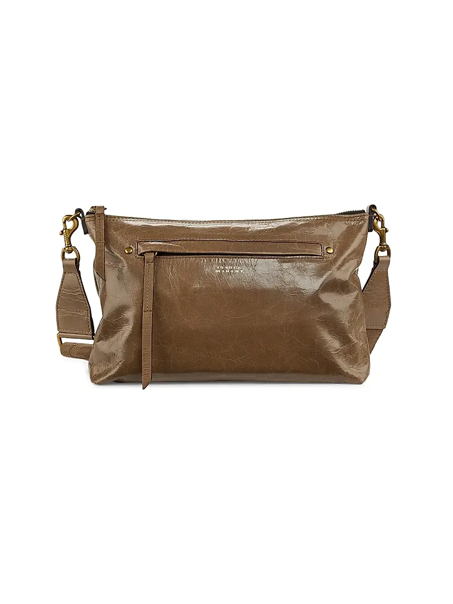Isabel Marant Women's Nessah Patent Leather Shoulder Bag - Dark Khaki | Image 1 Isabel Marant Women's Nessah Patent Leather Shoulder Bag - Dark Khaki | Image 1