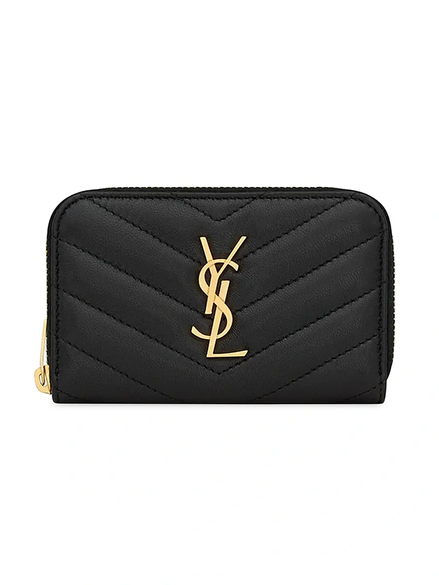 Women's Cassandre Matelassé Coin Card Wallet In Lambskin - Black Women's Cassandre Matelassé Coin Card Wallet In Lambskin - Black