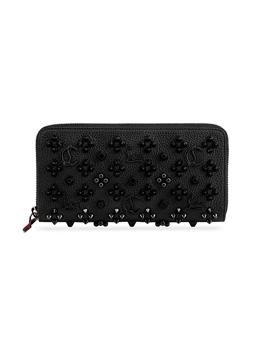 Christian Louboutin Women's Pannettone Spike Leather Wallet - Black | Image 1 Christian Louboutin Women's Pannettone Spike Leather Wallet - Black | Image 1