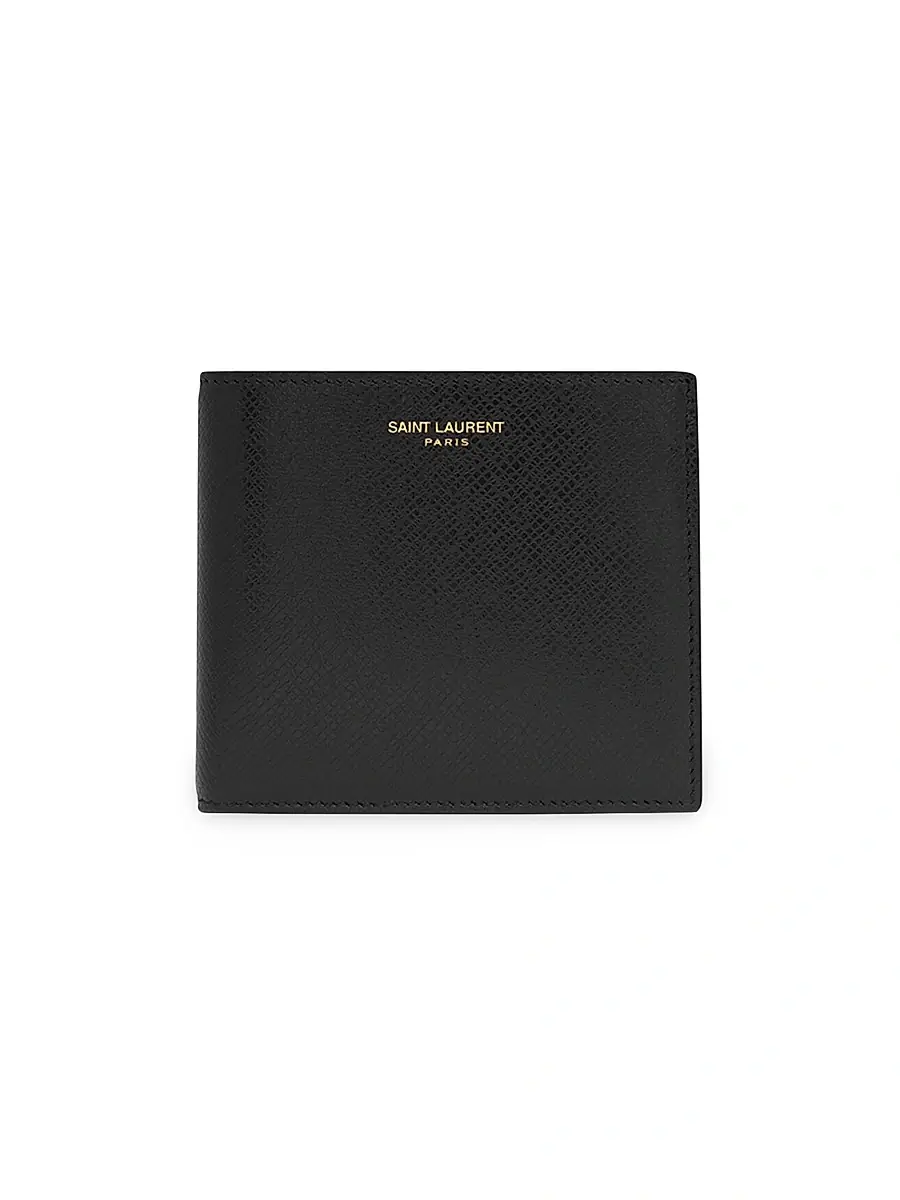 Saint Laurent Men's Eastwest Wallet In Coated Bark Leather