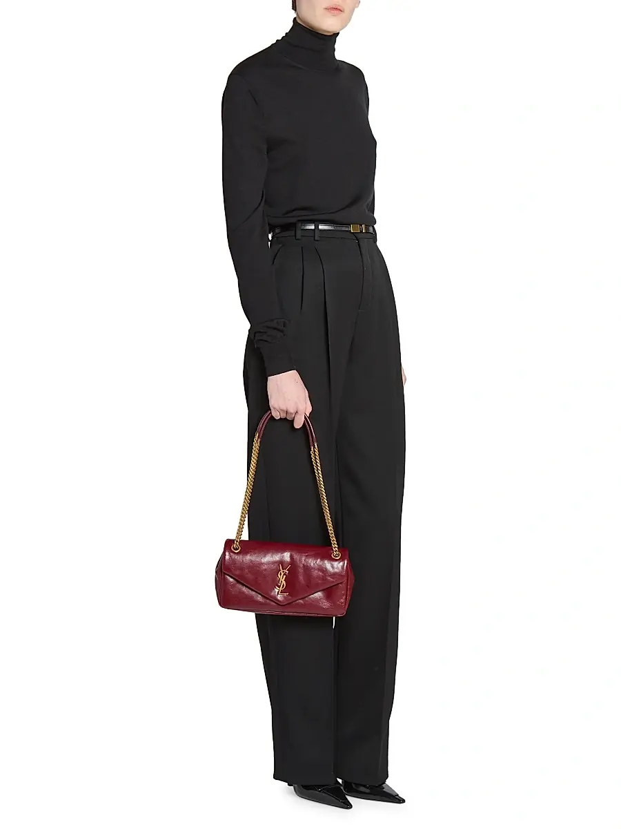 Saint Laurent Women's Calypso Bag in Shiny Leather - Rubis | Thumbnail 2 Saint Laurent Women's Calypso Bag in Shiny Leather - Rubis | Thumbnail 2