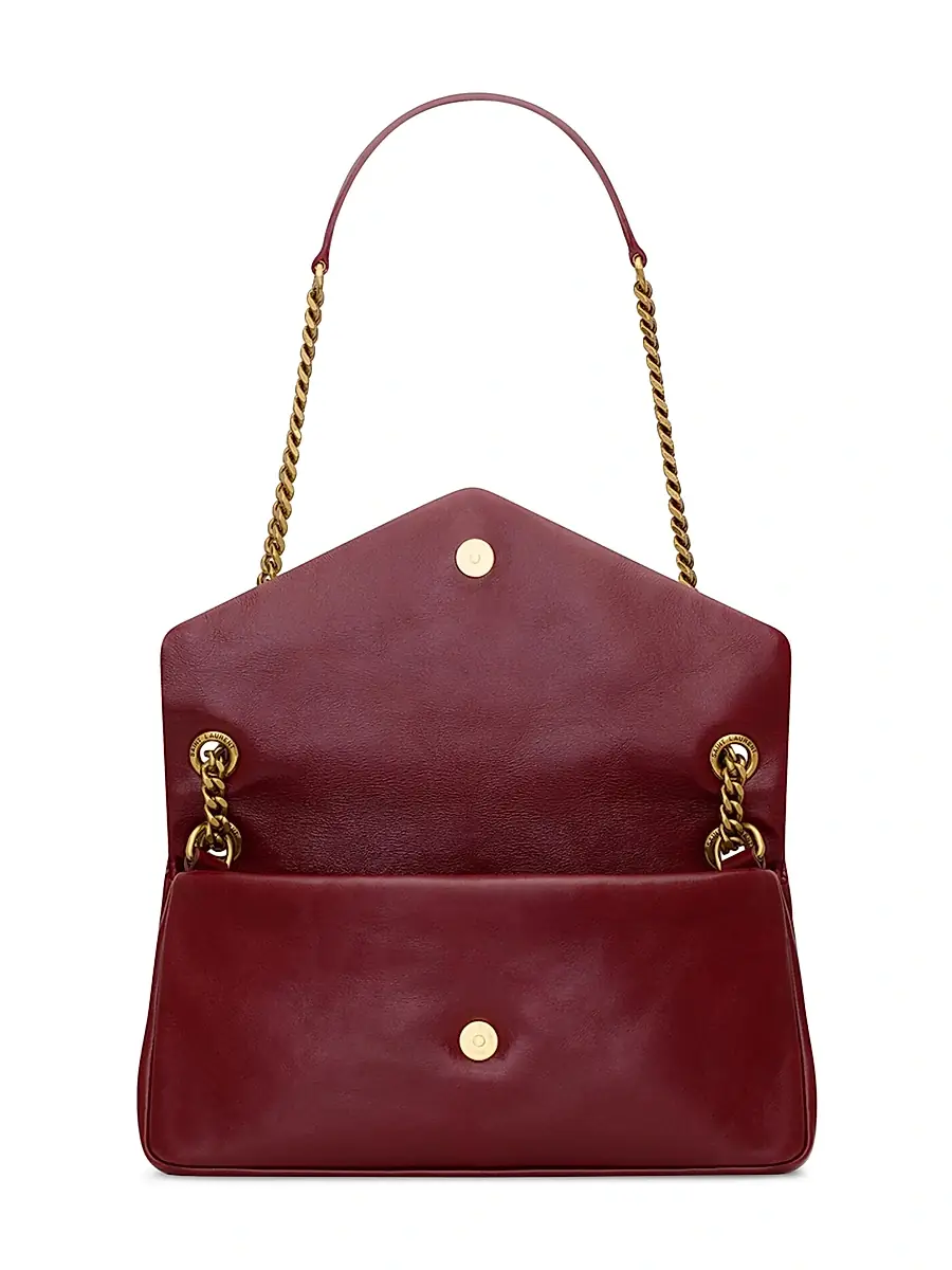 Saint Laurent Women's Calypso Bag in Shiny Leather - Rubis | Thumbnail 3 Saint Laurent Women's Calypso Bag in Shiny Leather - Rubis | Thumbnail 3