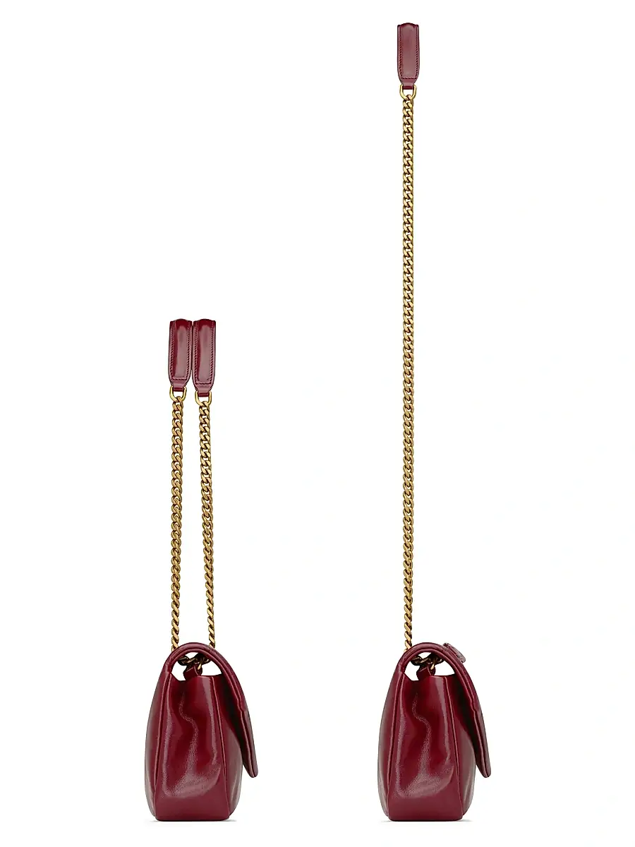 Saint Laurent Women's Calypso Bag in Shiny Leather - Rubis | Thumbnail 4 Saint Laurent Women's Calypso Bag in Shiny Leather - Rubis | Thumbnail 4