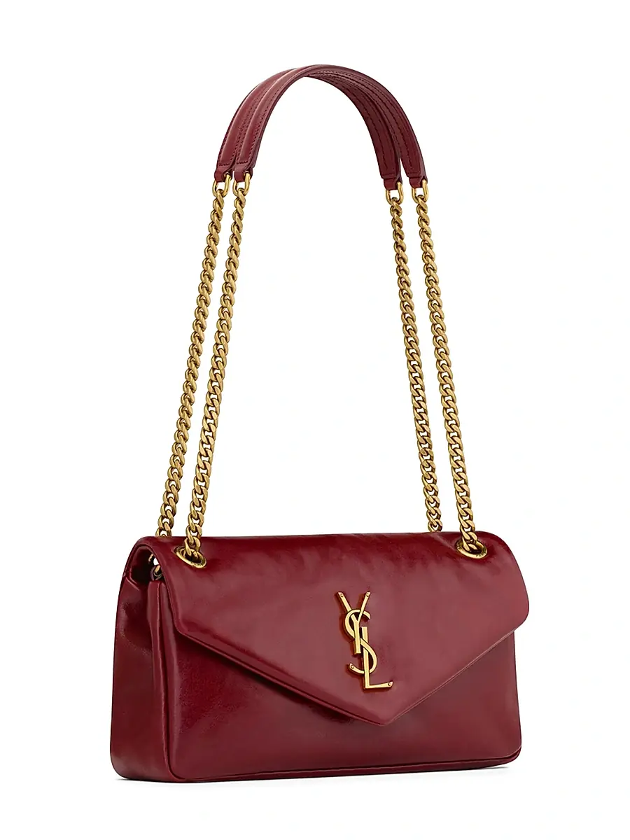 Saint Laurent Women's Calypso Bag in Shiny Leather - Rubis | Thumbnail 5 Saint Laurent Women's Calypso Bag in Shiny Leather - Rubis | Thumbnail 5