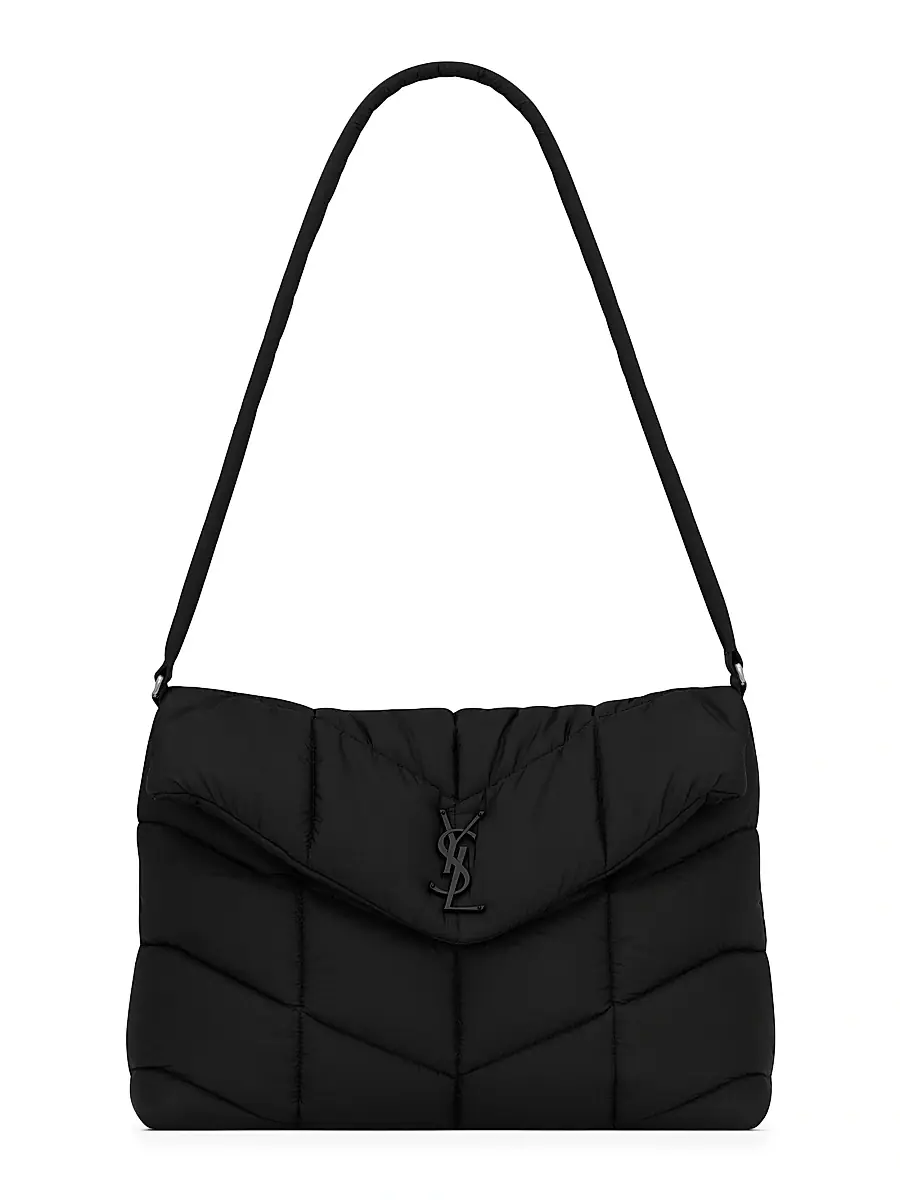 Saint Laurent Women's Puffer Messenger Bag in Econyl Regenerated Nylon - Black | Image 1 Saint Laurent Women's Puffer Messenger Bag in Econyl Regenerated Nylon - Black | Image 1