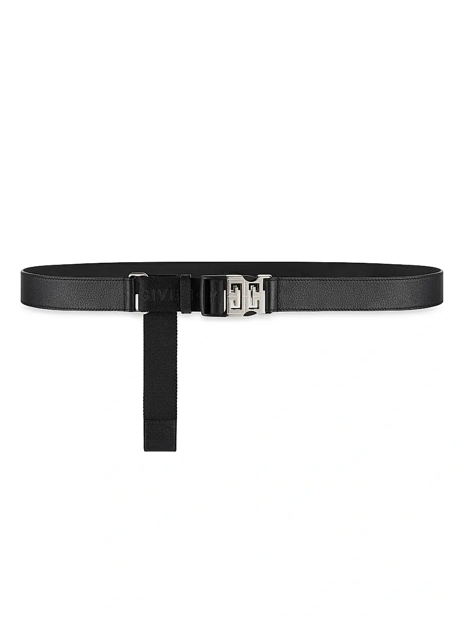 Givenchy Men's 4G Release Buckle Belt In Leather And Webbing - Black | Image 1 Givenchy Men's 4G Release Buckle Belt In Leather And Webbing - Black | Image 1