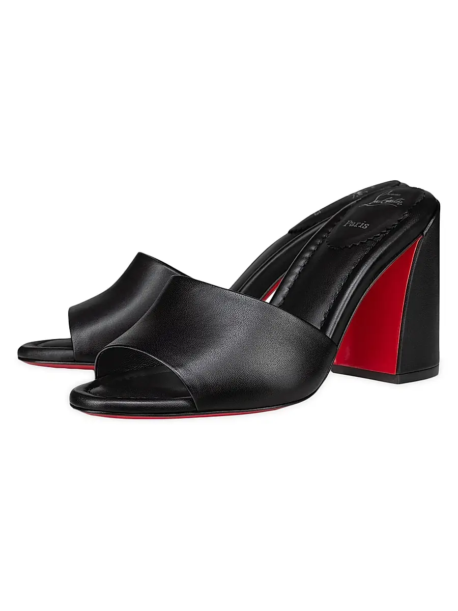Christian Louboutin Women's Jane 85MM Leather Mules - Black | Thumbnail 2