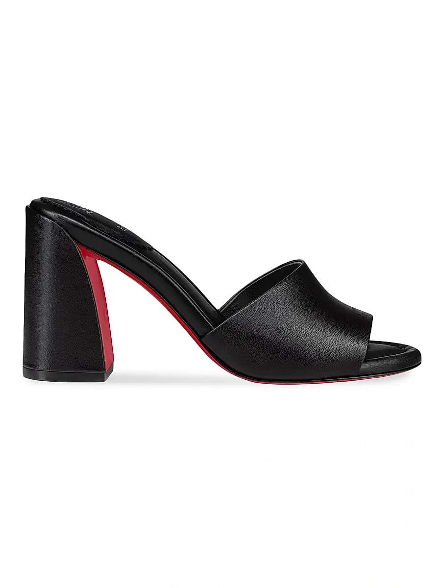 Christian Louboutin Women's Jane 85MM Leather Mules - Black | Image 1 Christian Louboutin Women's Jane 85MM Leather Mules - Black | Image 1