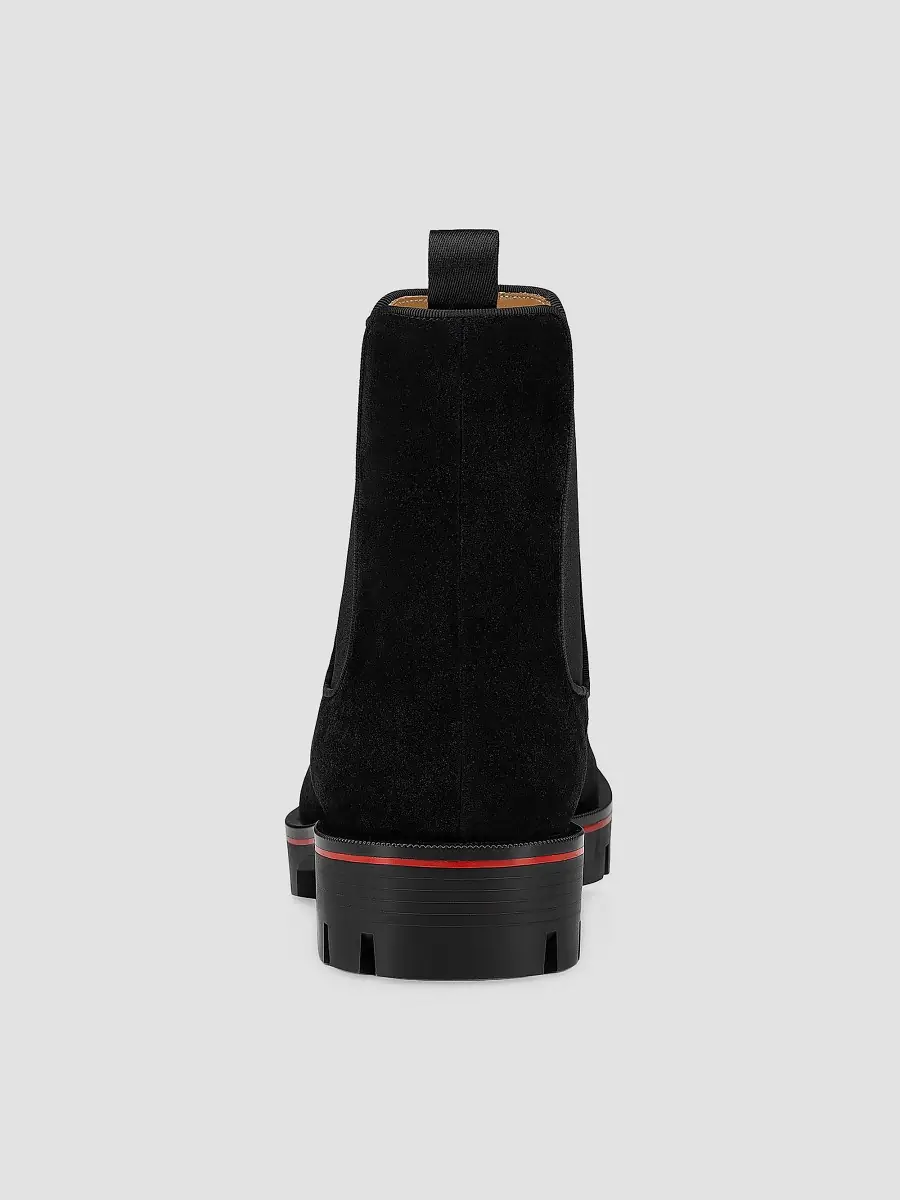 Christian Louboutin Men's Alpinosol Leather Ankle Booties - Black | Thumbnail 2
