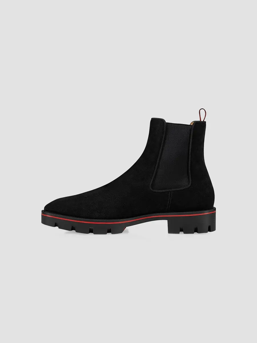 Christian Louboutin Men's Alpinosol Leather Ankle Booties - Black | Thumbnail 3