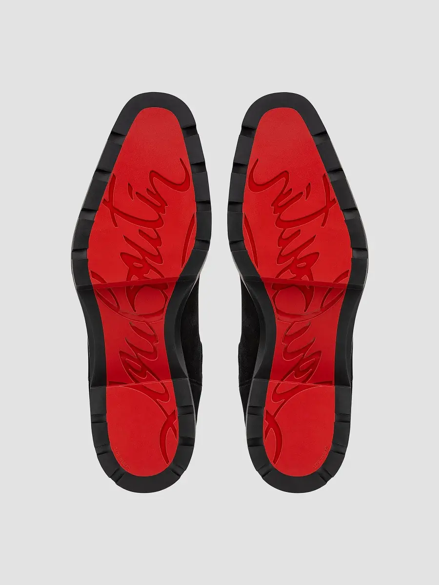 Christian Louboutin Men's Alpinosol Leather Ankle Booties - Black | Thumbnail 4