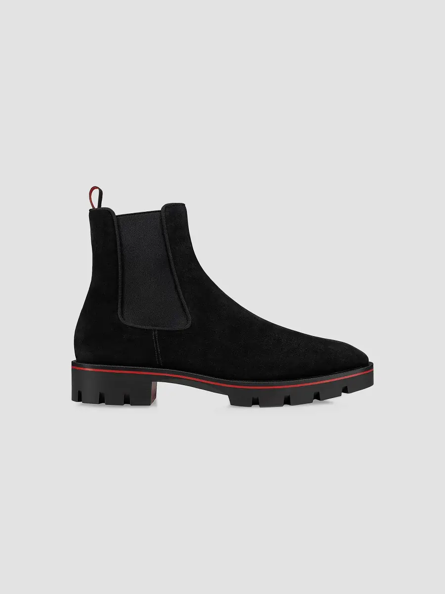 Christian Louboutin Men's Alpinosol Leather Ankle Booties - Black | Thumbnail 5