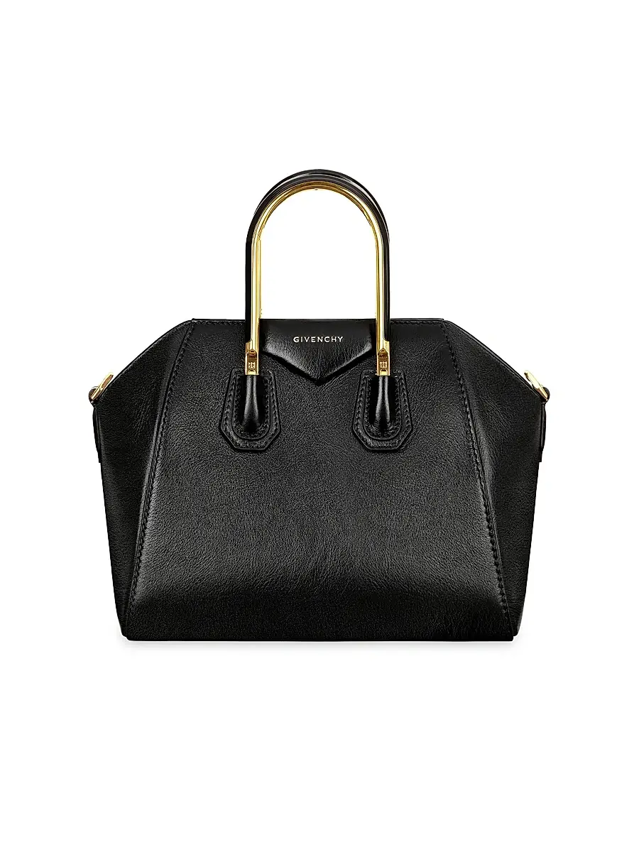 Givenchy Women's Mini Antigona Bag In Leather With Metal Handles - Black | Image 1 Givenchy Women's Mini Antigona Bag In Leather With Metal Handles - Black | Image 1