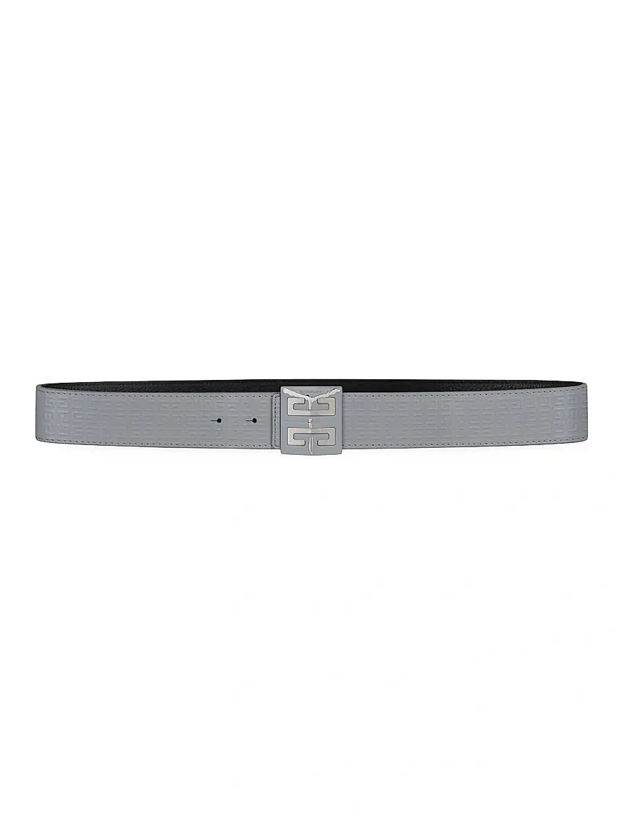 Givenchy Men's 4G Reversible Belt In Micro 4G Leather - Black Grey | Thumbnail 2