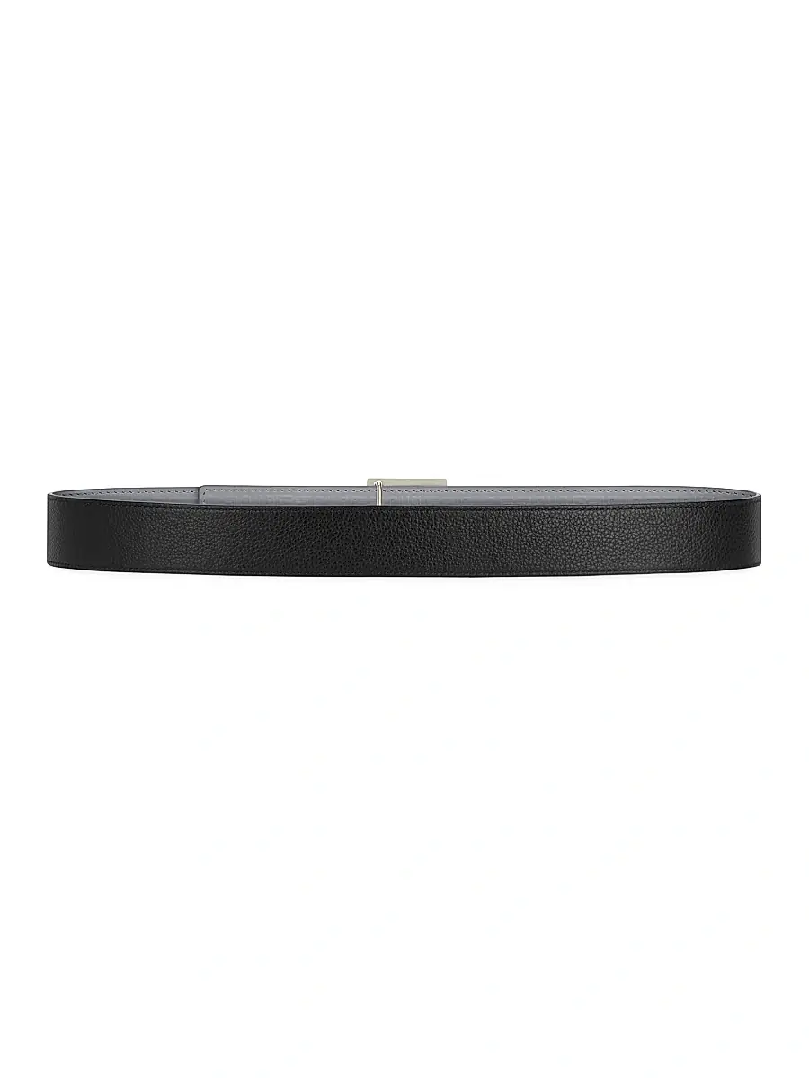 Givenchy Men's 4G Reversible Belt In Micro 4G Leather - Black Grey | Thumbnail 3