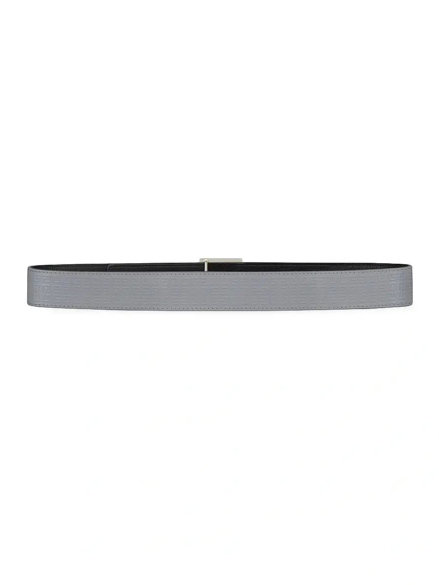 Givenchy Men's 4G Reversible Belt In Micro 4G Leather - Black Grey | Thumbnail 4