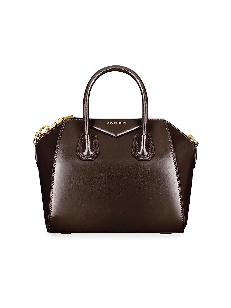 Givenchy Women's Mini Antigona Bag in Box Leather - Dark Khaki | Image 1 Givenchy Women's Mini Antigona Bag in Box Leather - Dark Khaki | Image 1