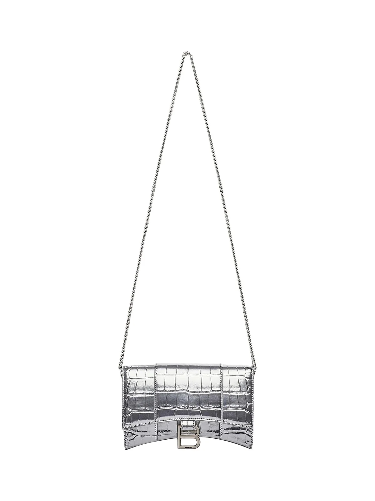 Balenciaga Women's Metallic Hourglass Wallet on Chain
