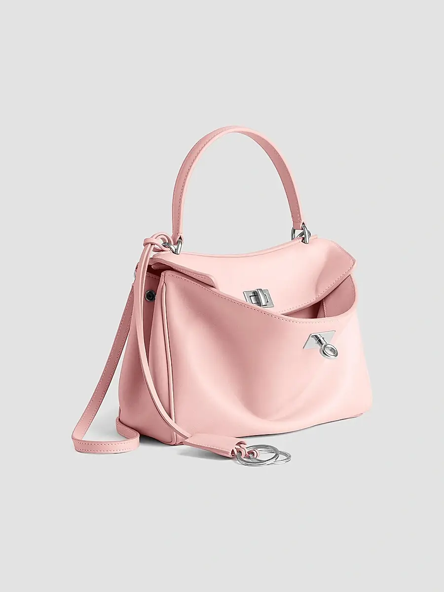 Balenciaga Women's Rodeo Mini Handbag - Suede Pink Silver | Thumbnail 3 Balenciaga Women's Rodeo Mini Handbag - Suede Pink Silver | Thumbnail 3