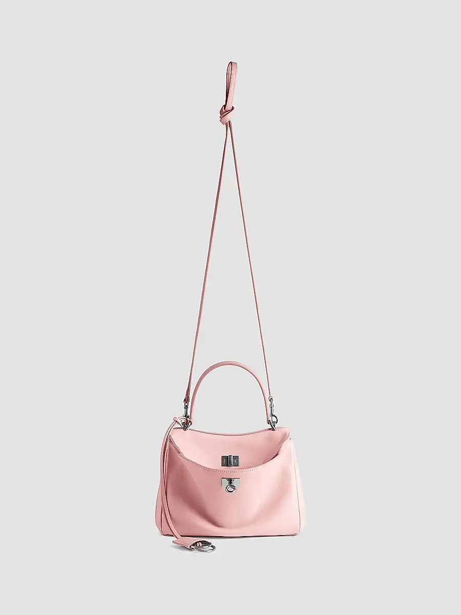Balenciaga Women's Rodeo Mini Handbag - Suede Pink Silver | Thumbnail 6 Balenciaga Women's Rodeo Mini Handbag - Suede Pink Silver | Thumbnail 6