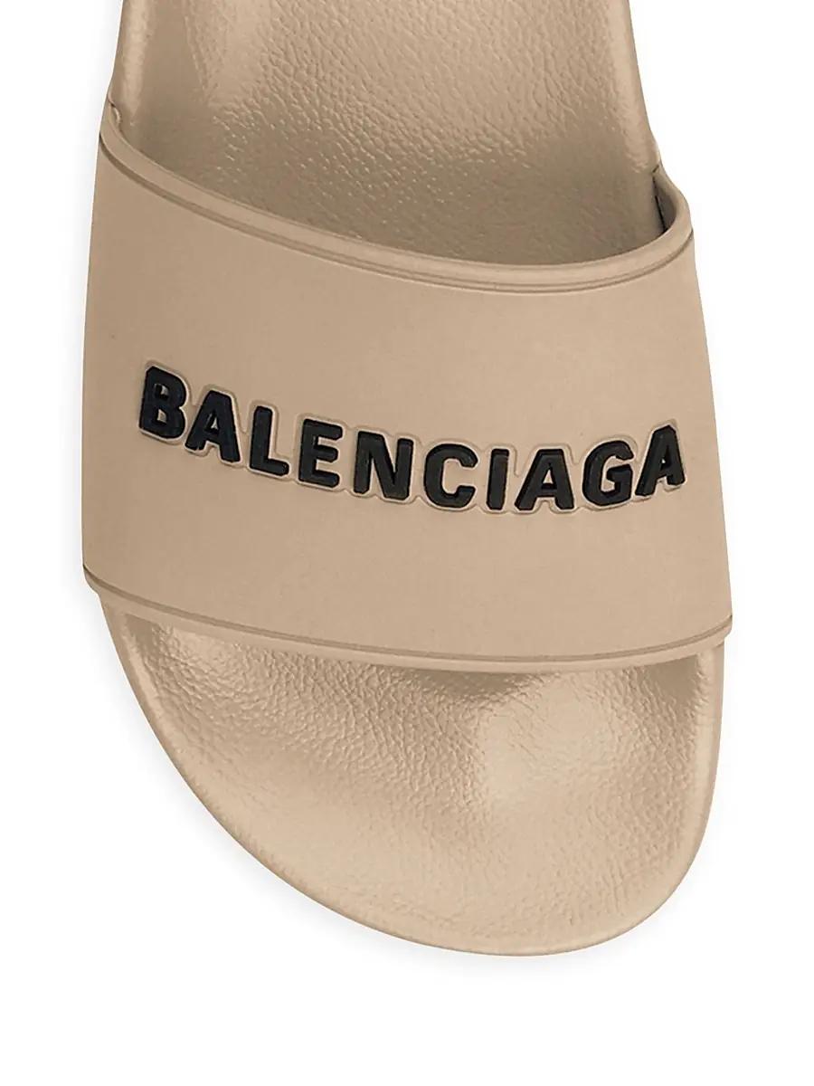 Balenciaga Men's Pool Slide Sandals - Beige Black | Thumbnail 3 Balenciaga Men's Pool Slide Sandals - Beige Black | Thumbnail 3