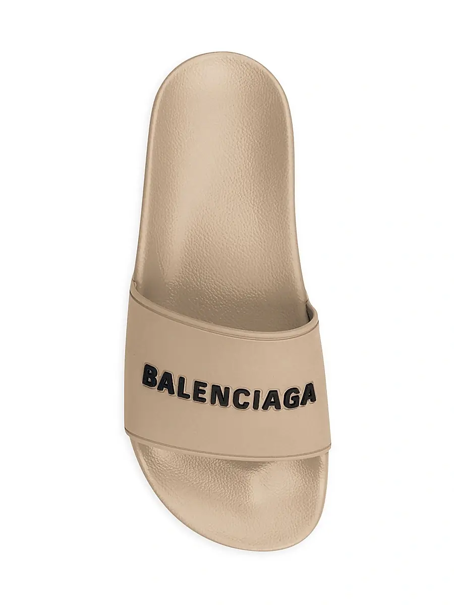 Balenciaga Men's Pool Slide Sandals - Beige Black | Thumbnail 4 Balenciaga Men's Pool Slide Sandals - Beige Black | Thumbnail 4