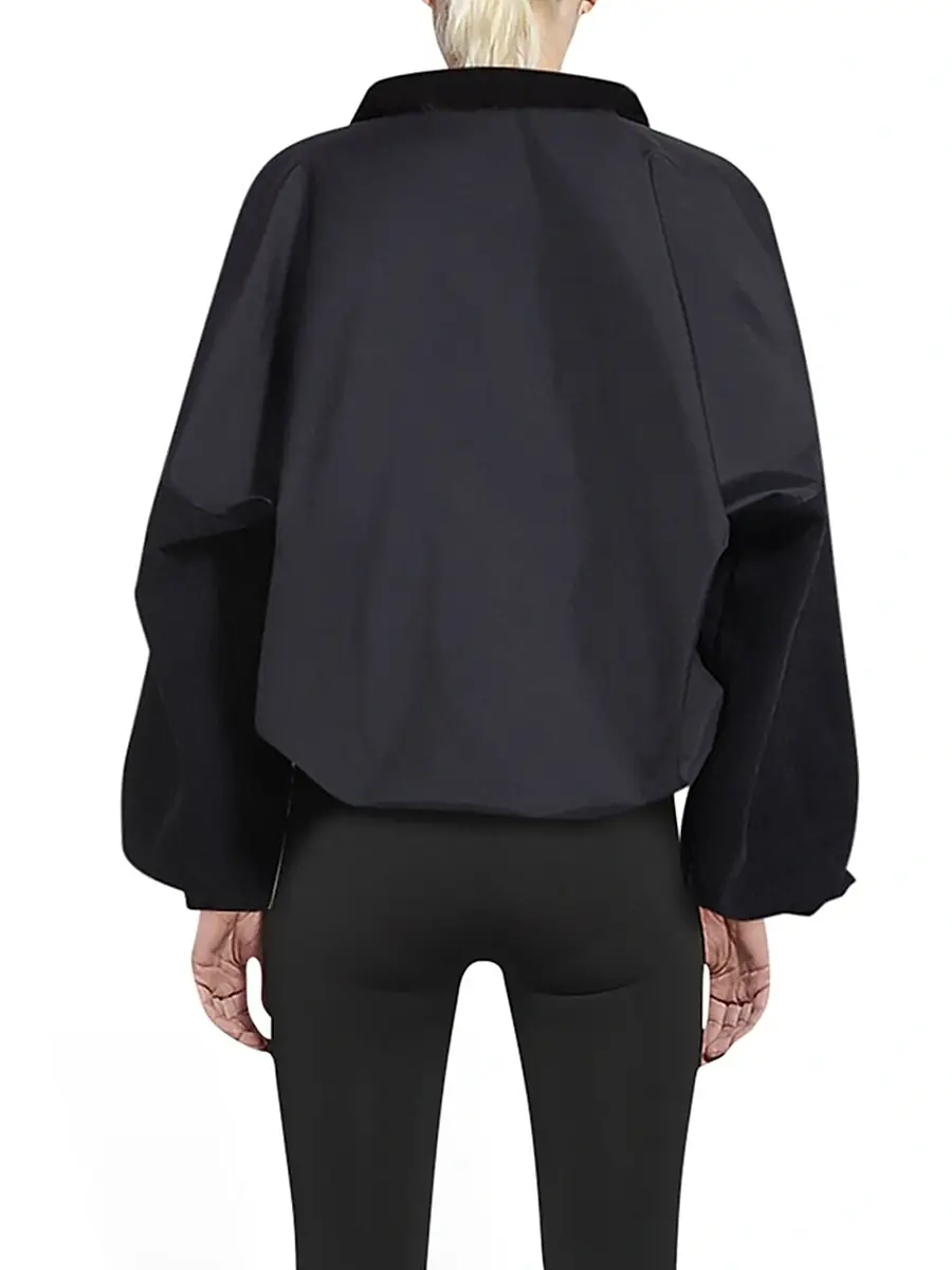 Balenciaga Women's Zipped Nylon Logo Denim Jacket | Thumbnail 4 Balenciaga Women's Zipped Nylon Logo Denim Jacket | Thumbnail 4