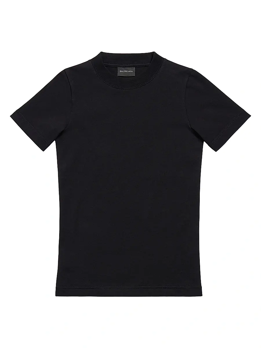 Balenciaga Women's Handwritten T-Shirt Fitted - Black | Image 1 Balenciaga Women's Handwritten T-Shirt Fitted - Black | Image 1