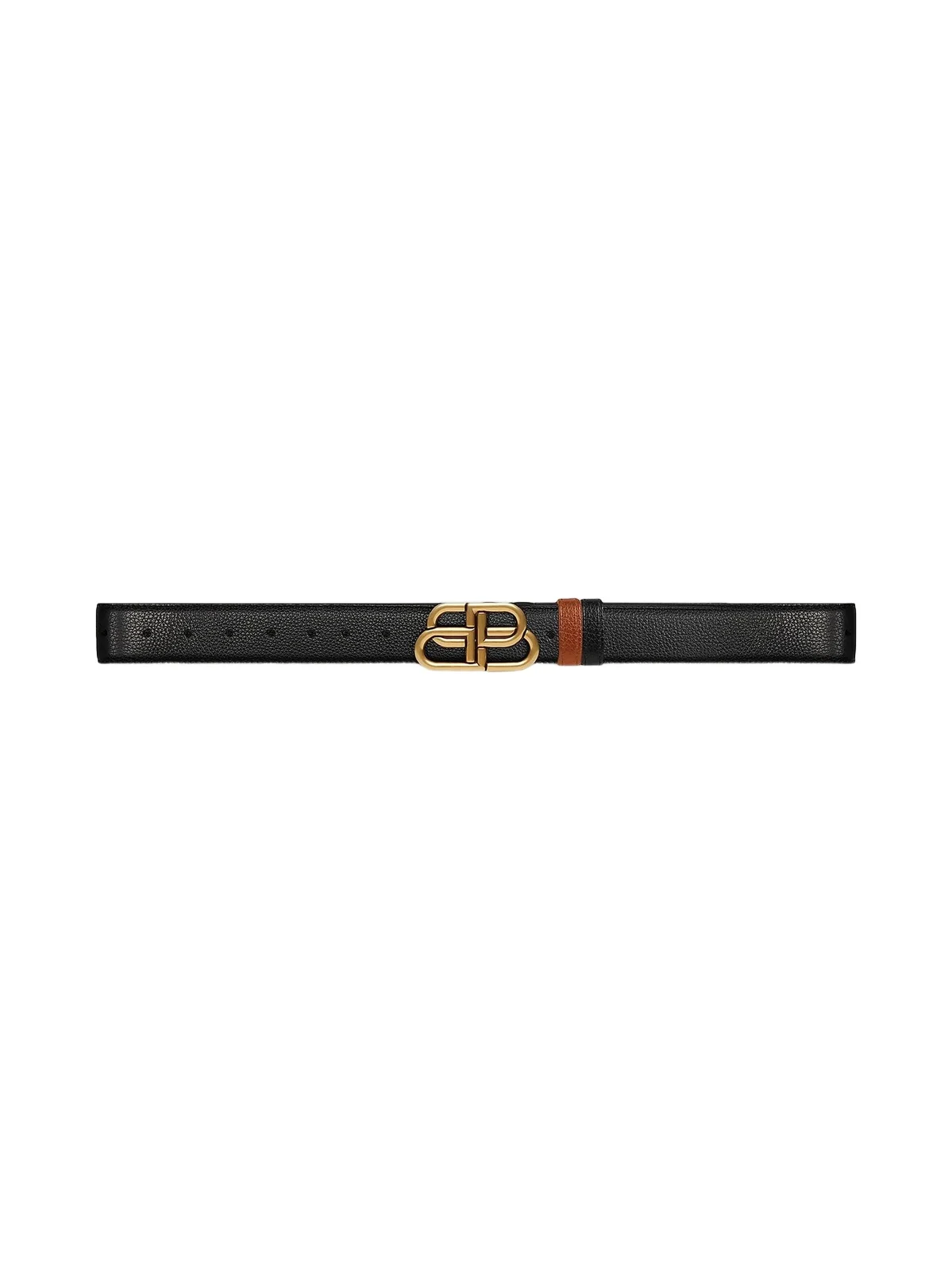 Men's Bb Reversible Belt In Grained Calfskin - Black Tan