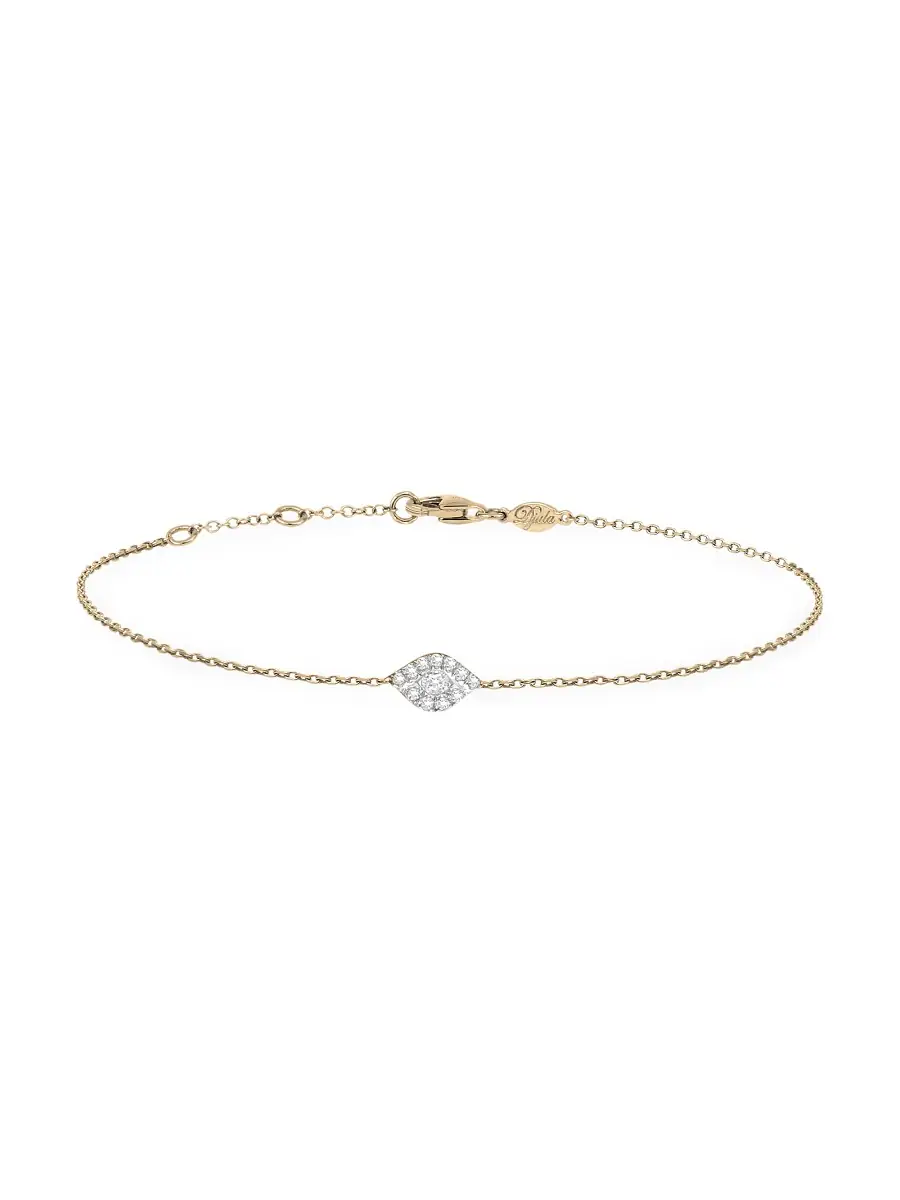 Women's Magic Touch 18K Yellow Gold & Diamond Eye Chain Bracelet - Yellow Gold
