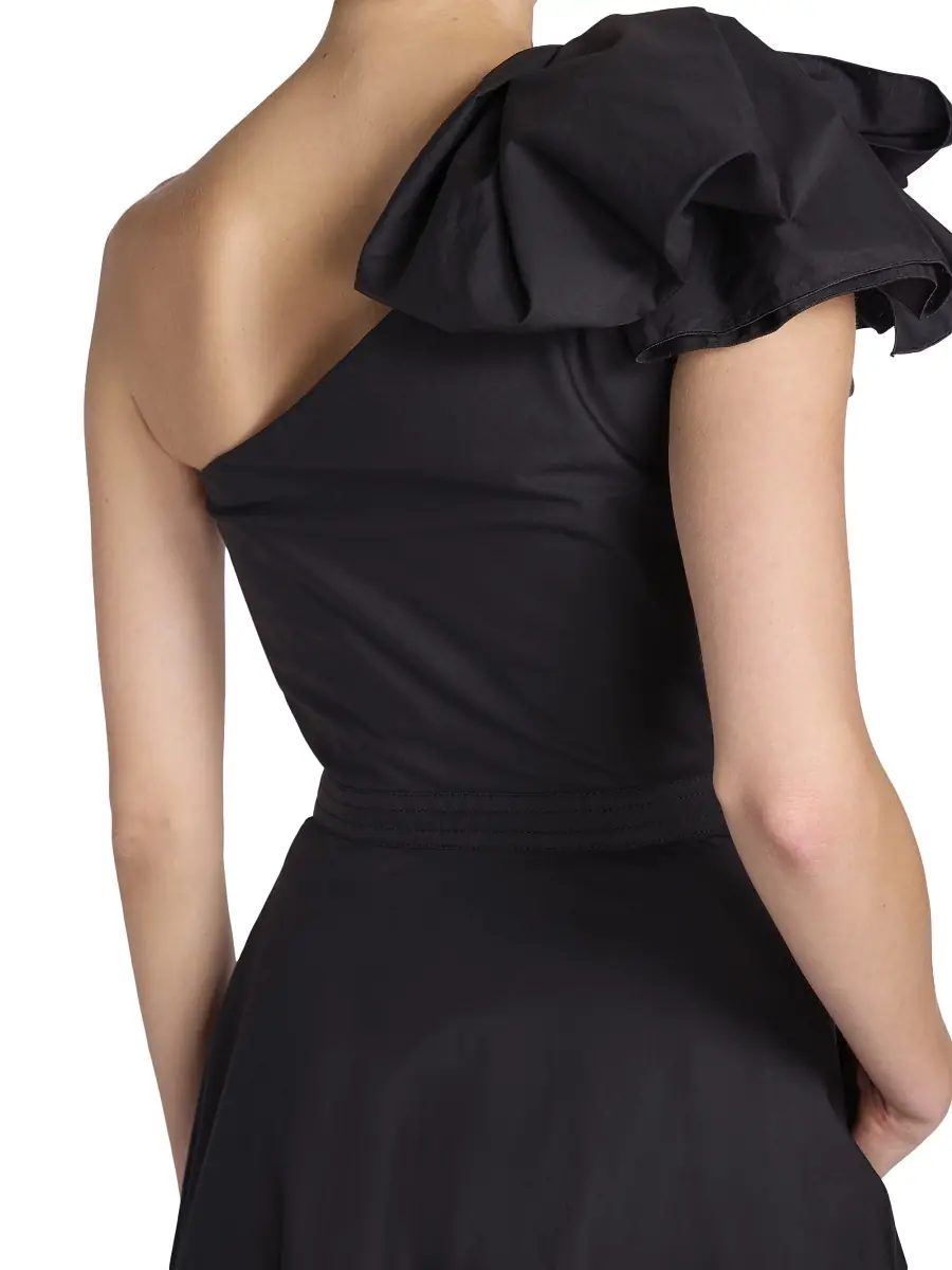 Giambattista Valli Women's One-Shoulder Cotton Fit & Flare Maxi Dress - Black | Thumbnail 5 Giambattista Valli Women's One-Shoulder Cotton Fit & Flare Maxi Dress - Black | Thumbnail 5