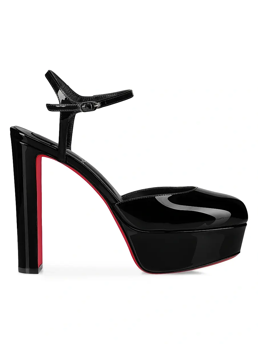 Christian Louboutin Women's Loo Patent Leather 130MM Pumps - Black | Image 1 Christian Louboutin Women's Loo Patent Leather 130MM Pumps - Black | Image 1