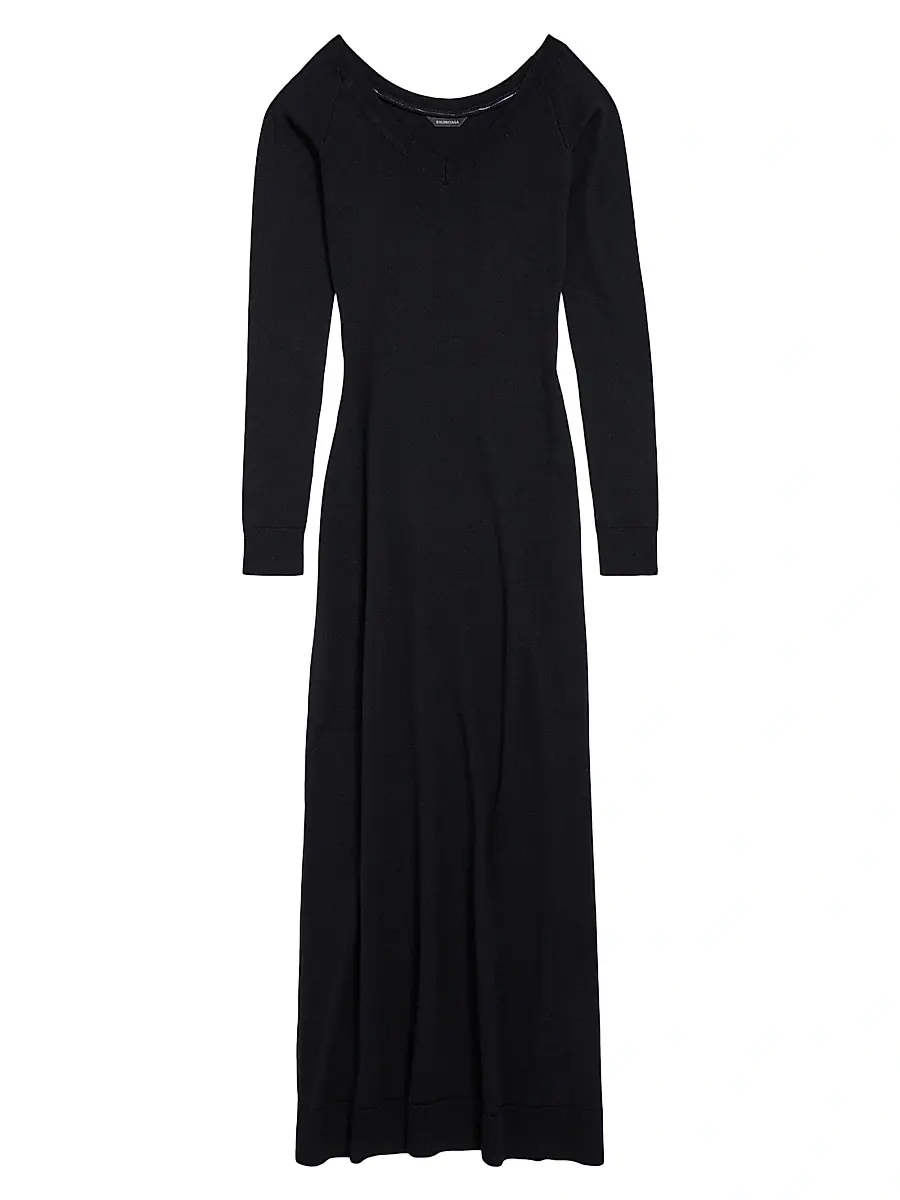 Balenciaga Women's Off-the-Shoulder V-Neck Dress