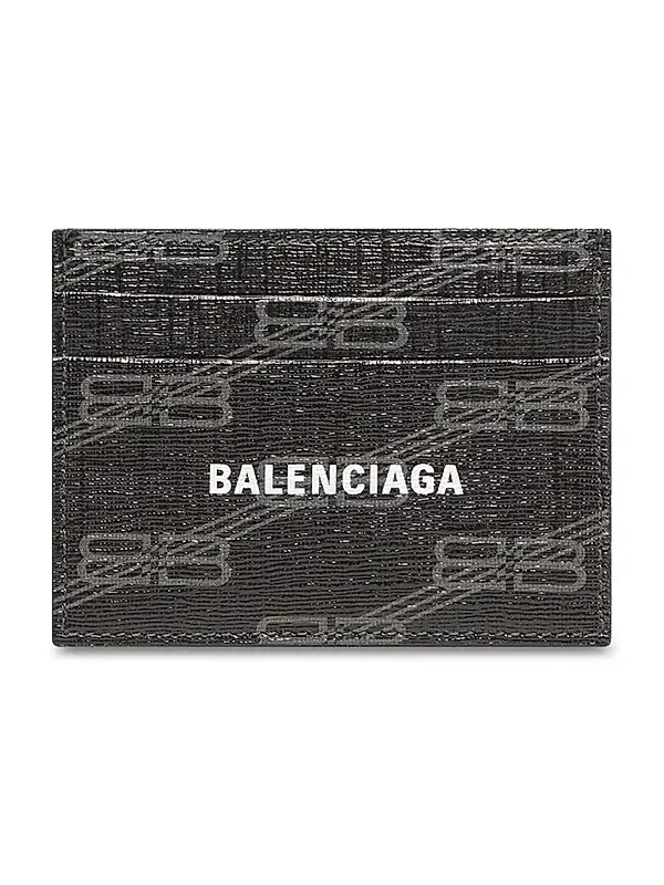 Balenciaga Men's Signature Card Holder BB Monogram Coated Canvas
