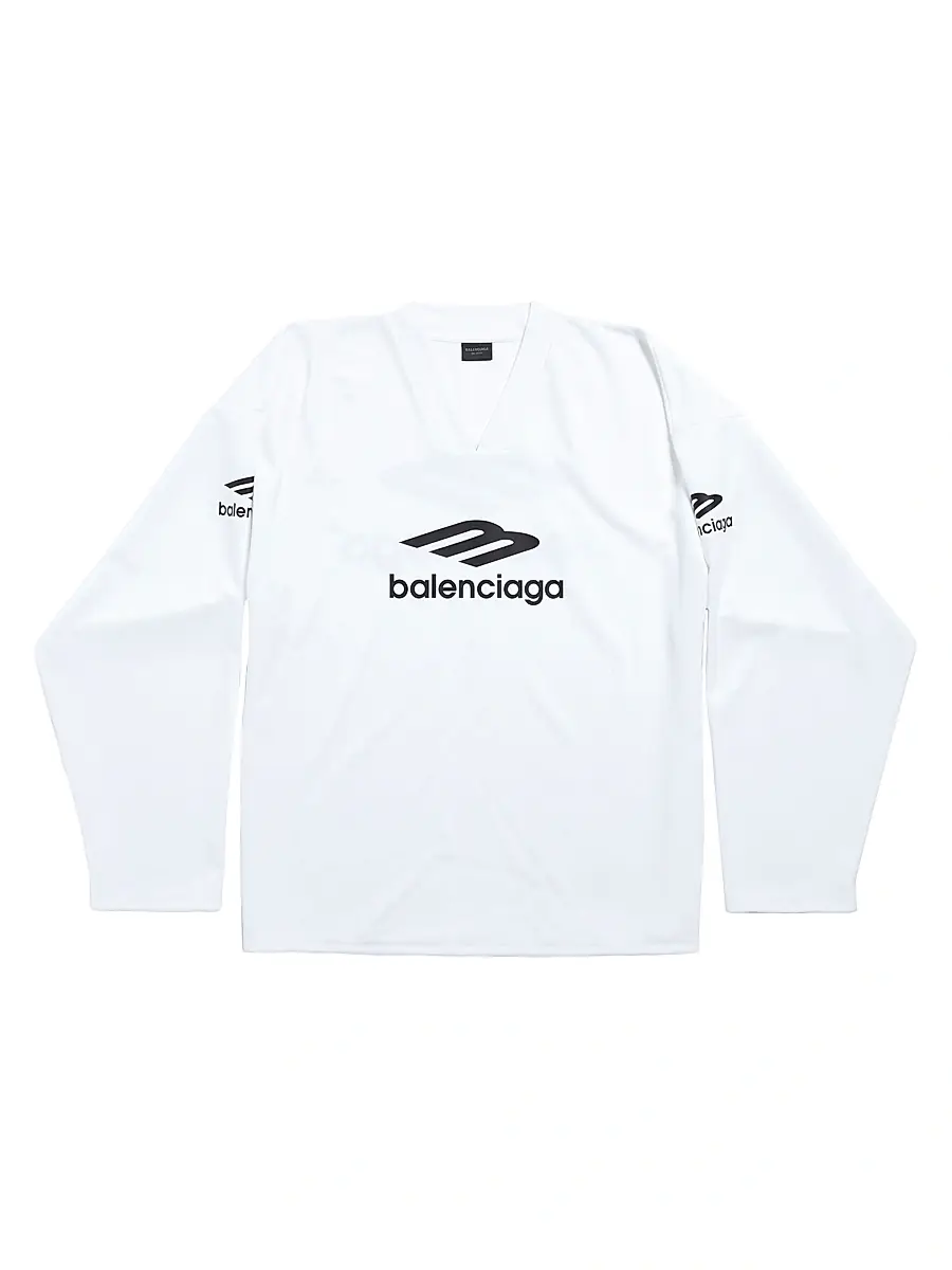 Balenciaga Men's Skiwear - 3B Sports Icon Ski Long Sleeve T-Shirt Large Fit - White | Thumbnail 3 Balenciaga Men's Skiwear - 3B Sports Icon Ski Long Sleeve T-Shirt Large Fit - White | Thumbnail 3
