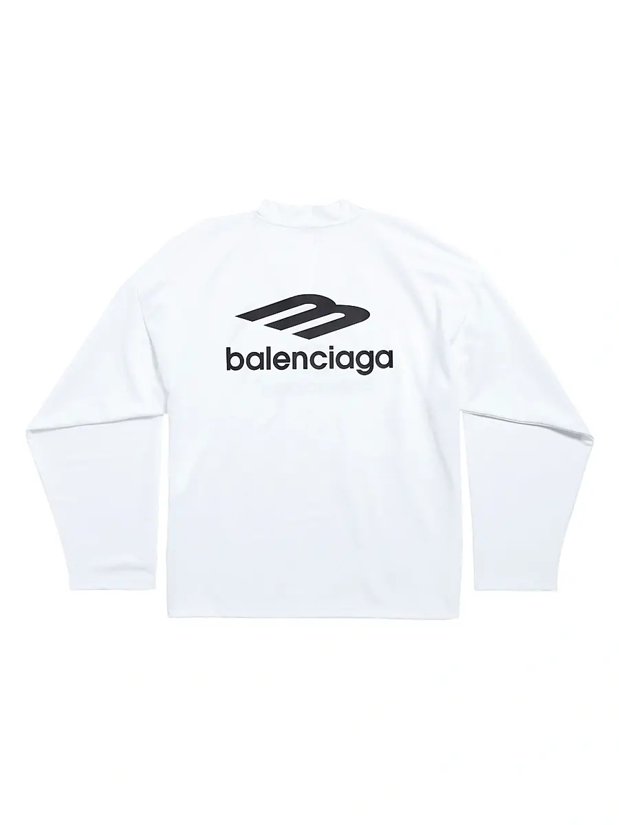Balenciaga Men's Skiwear - 3B Sports Icon Ski Long Sleeve T-Shirt Large Fit - White | Thumbnail 4 Balenciaga Men's Skiwear - 3B Sports Icon Ski Long Sleeve T-Shirt Large Fit - White | Thumbnail 4