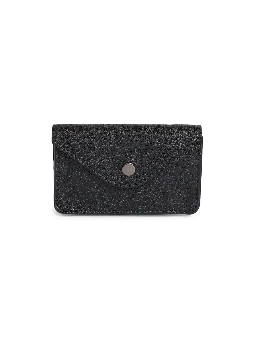 Men's Envelope Leather Coin Purse - Black