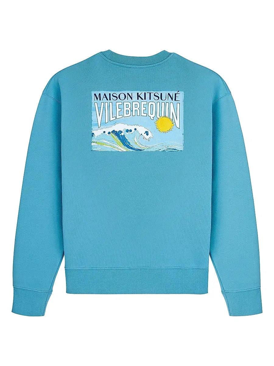Vilebrequin Men's x Maison Kitsuné Waves Cotton Sweatshirt | Thumbnail 2