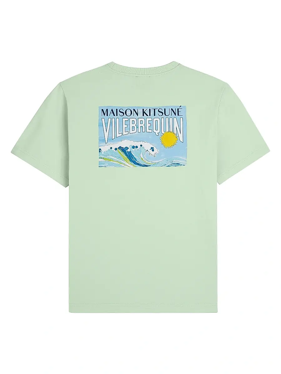 Vilebrequin Men's x Maison Kitsuné Waves Cotton T-Shirt | Thumbnail 2