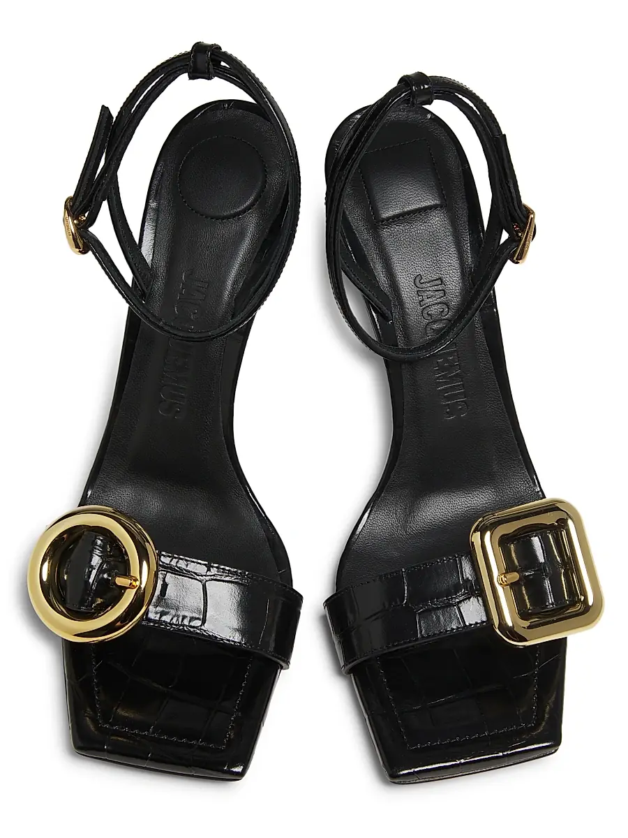 Jacquemus Women's Regalo 75MM Leather Sandals - Black | Thumbnail 4 Jacquemus Women's Regalo 75MM Leather Sandals - Black | Thumbnail 4