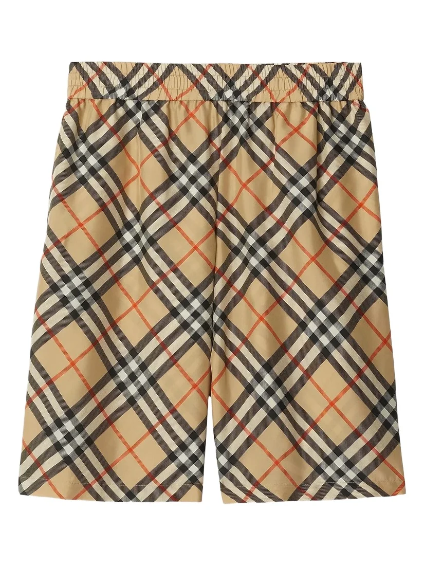 Burberry Men's Check Silk Shorts