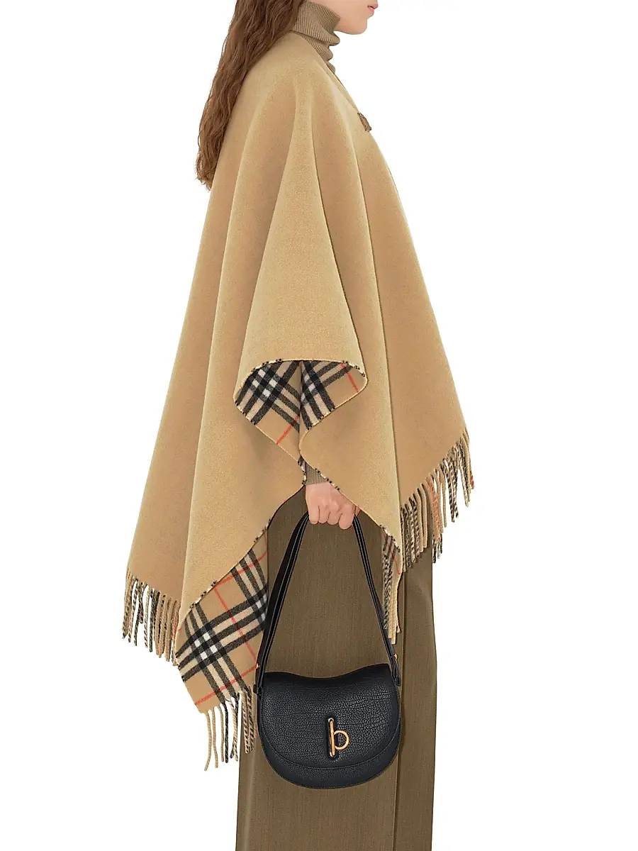 Burberry Women's St. Marsh Check Wool Cape | Thumbnail 3