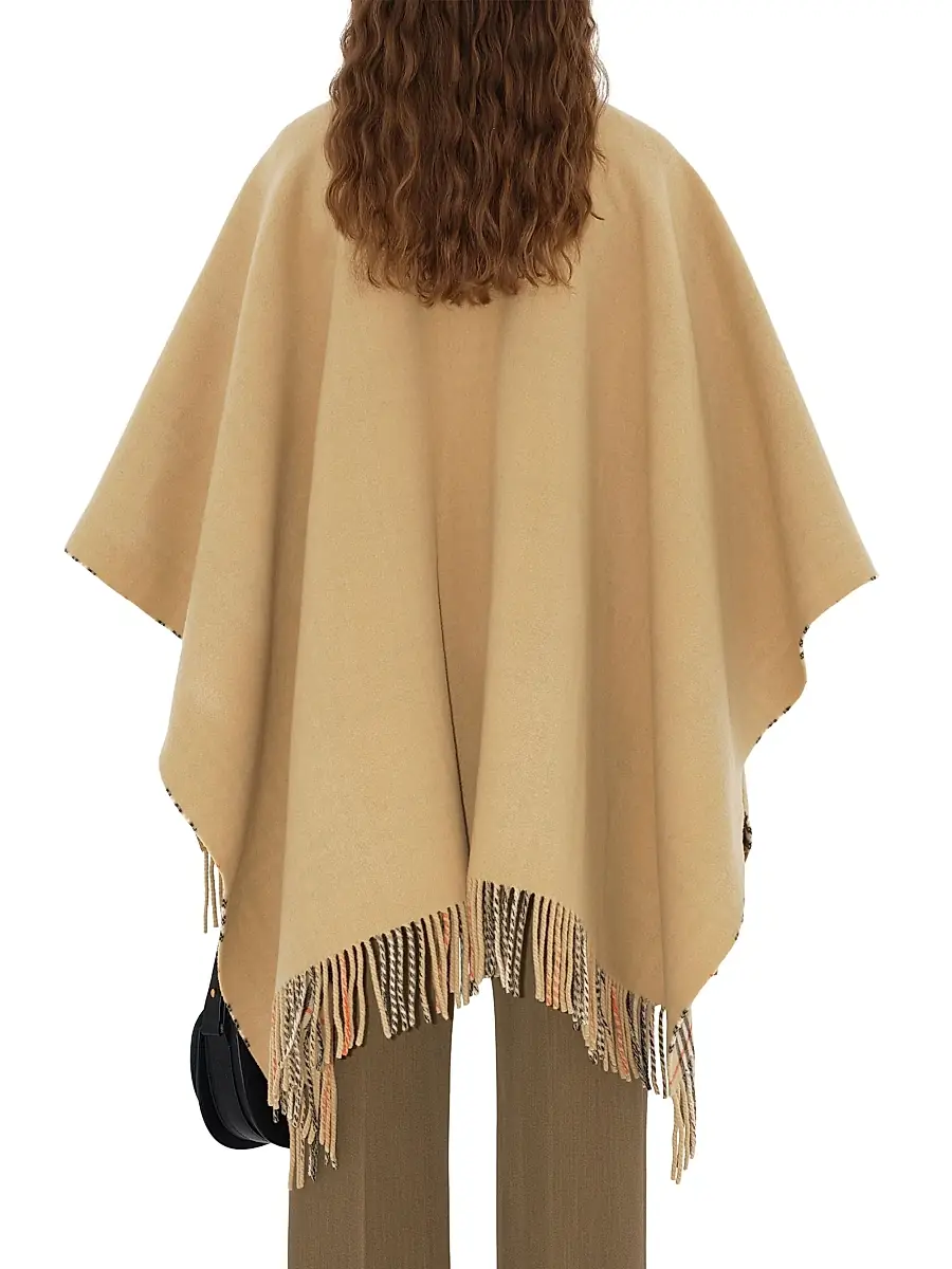 Burberry Women's St. Marsh Check Wool Cape | Thumbnail 4