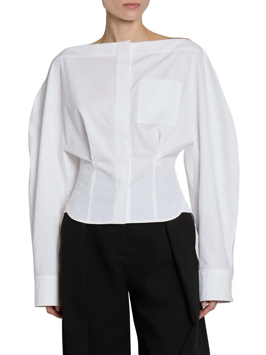 Jacquemus Women's Barco Cotton Blouse - White | Thumbnail 2 Jacquemus Women's Barco Cotton Blouse - White | Thumbnail 2